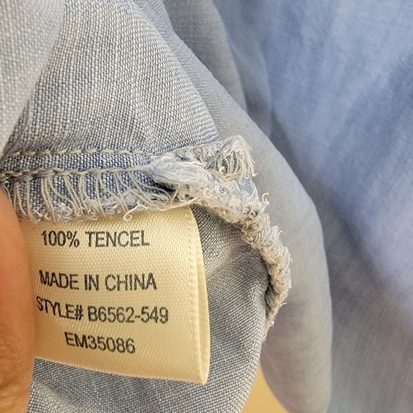 Anthropologie Cloth and Stone Chambray Dress Small Denim Button Up Dress - Picture 7 of 7